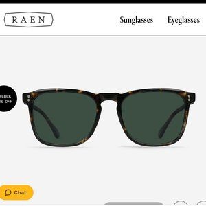 RAEN Wiley Sunglasses Brindle Tortoise/Green Polarized Size 54 Medium